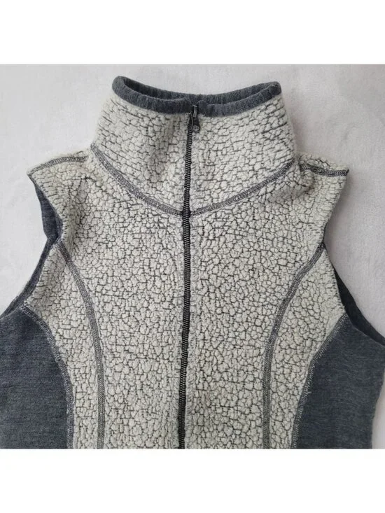 Kuhl Women's Gray Sherpa Fleece Zip-Up Vest Size S - Picture 4 of 12